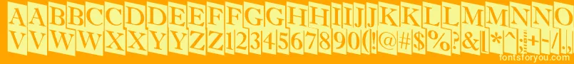 Police AAntiquettltrdcmdn – polices jaunes sur fond orange