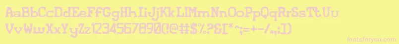 Iconiv2-fontti – vaaleanpunaiset fontit keltaisella taustalla