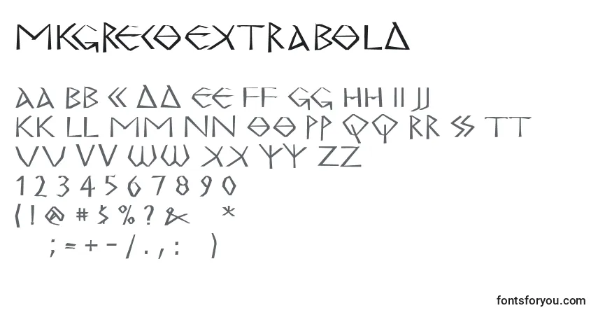 Шрифт MkgrecoExtrabold – алфавит, цифры, специальные символы