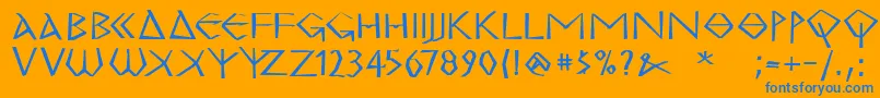 フォントMkgrecoExtrabold – オレンジの背景に青い文字