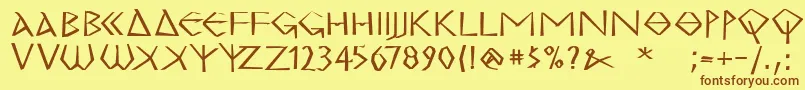 MkgrecoExtrabold Font – Brown Fonts on Yellow Background