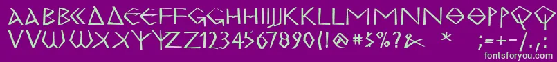 MkgrecoExtrabold Font – Green Fonts on Purple Background