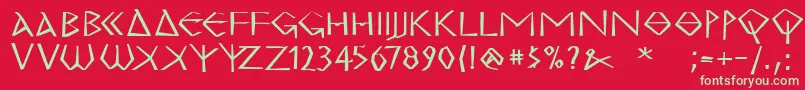 フォントMkgrecoExtrabold – 赤い背景に緑の文字