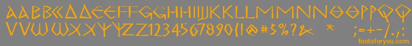 フォントMkgrecoExtrabold – オレンジの文字は灰色の背景にあります。