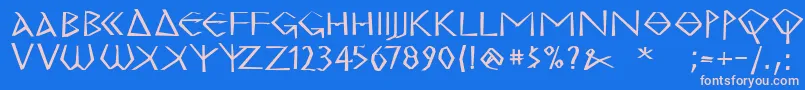 Подробнее о шрифте MkgrecoExtrabold Шрифт MkgrecoExtrabold – розовые шрифты на синем фоне