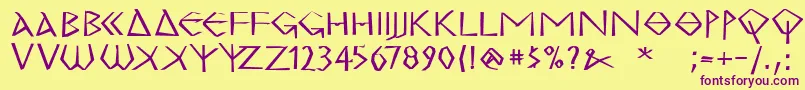 MkgrecoExtrabold Font – Purple Fonts on Yellow Background