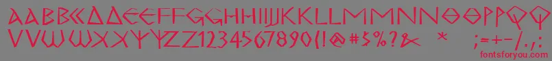 フォントMkgrecoExtrabold – 赤い文字の灰色の背景