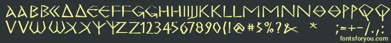 MkgrecoExtrabold Font – Yellow Fonts on Black Background