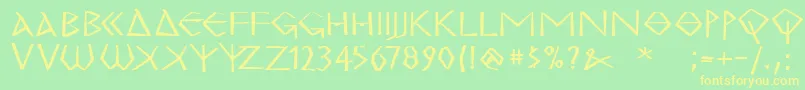 MkgrecoExtrabold Font – Yellow Fonts on Green Background