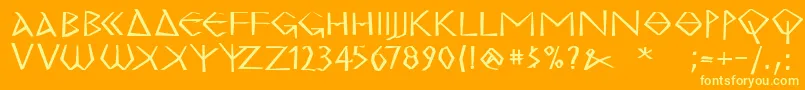 MkgrecoExtrabold Font – Yellow Fonts on Orange Background