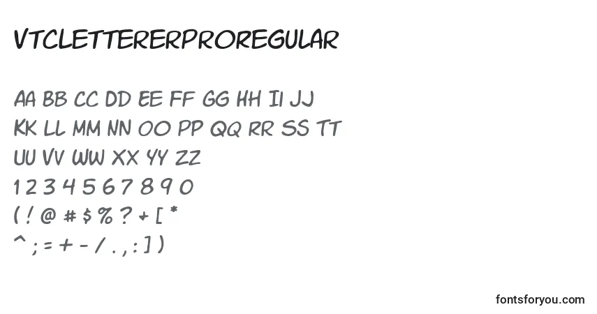 Шрифт VtcLettererProRegular – алфавит, цифры, специальные символы