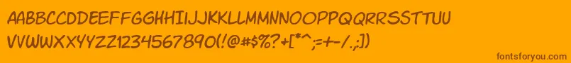 VtcLettererProRegular-Schriftart – Braune Schriften auf orangefarbenem Hintergrund