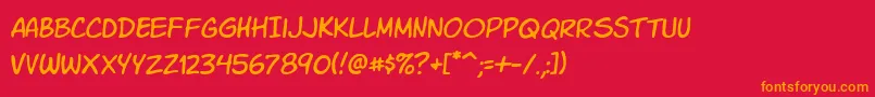 フォントVtcLettererProRegular – 赤い背景にオレンジの文字