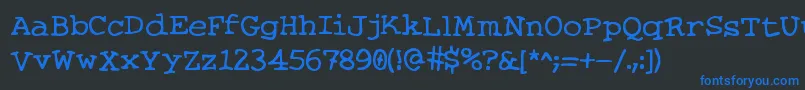 KnitsAndScraps Font – Blue Fonts on Black Background
