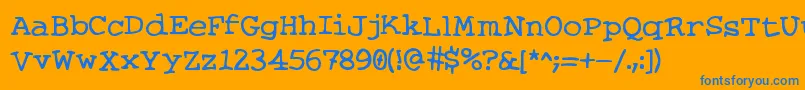KnitsAndScraps Font – Blue Fonts on Orange Background