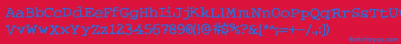 KnitsAndScraps Font – Blue Fonts on Red Background