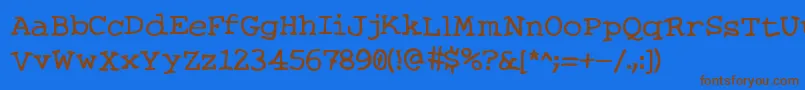 KnitsAndScraps Font – Brown Fonts on Blue Background