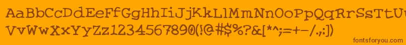 KnitsAndScraps Font – Brown Fonts on Orange Background