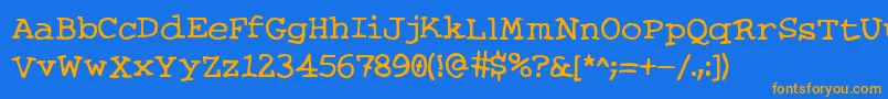 KnitsAndScraps Font – Orange Fonts on Blue Background