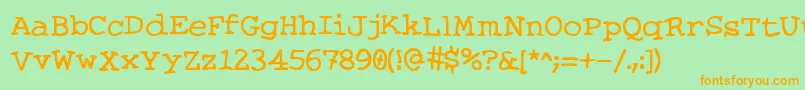 KnitsAndScraps Font – Orange Fonts on Green Background