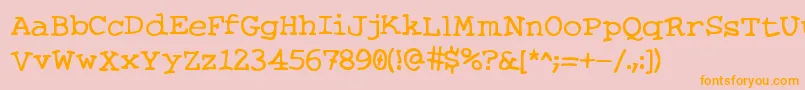 KnitsAndScraps Font – Orange Fonts on Pink Background