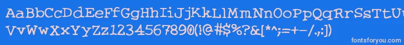 KnitsAndScraps Font – Pink Fonts on Blue Background