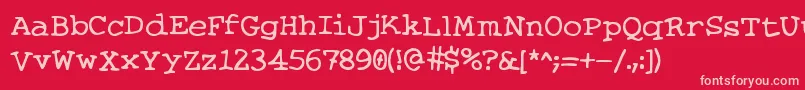 KnitsAndScraps Font – Pink Fonts on Red Background