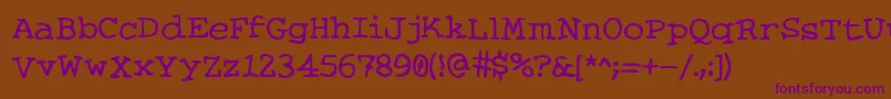 KnitsAndScraps Font – Purple Fonts on Brown Background