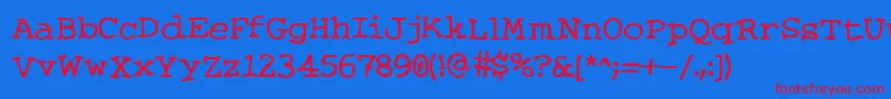 KnitsAndScraps Font – Red Fonts on Blue Background