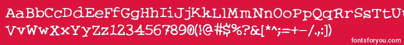 フォントKnitsAndScraps – 赤い背景に白い文字