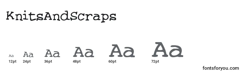 Größen der Schriftart KnitsAndScraps