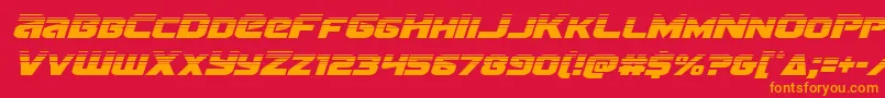 フォントTerranhalfital – 赤い背景にオレンジの文字