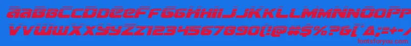 Terranhalfital Font – Red Fonts on Blue Background