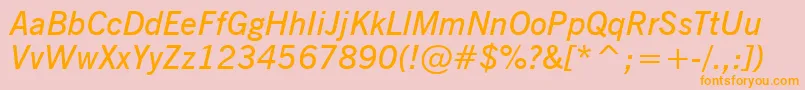 NewsGothicDemiItalicBt Font – Orange Fonts on Pink Background