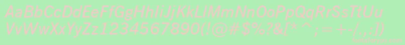 フォントNewsGothicDemiItalicBt – 緑の背景にピンクのフォント