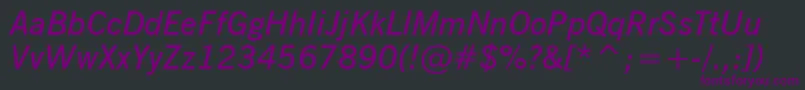 NewsGothicDemiItalicBt Font – Purple Fonts on Black Background