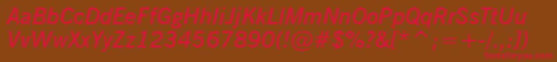 Шрифт NewsGothicDemiItalicBt – красные шрифты на коричневом фоне