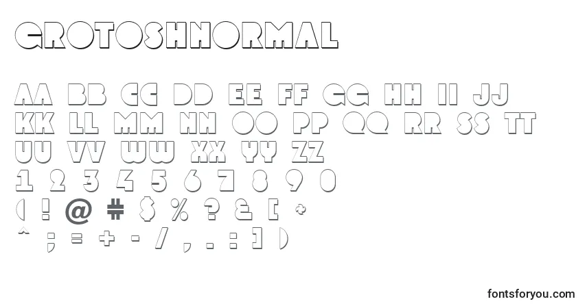 Czcionka GrotoshNormal – alfabet, cyfry, specjalne znaki