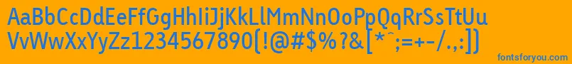LinotypeTetriaRegularTab Font – Blue Fonts on Orange Background