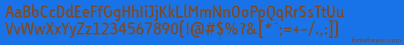 LinotypeTetriaRegularTab-Schriftart – Braune Schriften auf blauem Hintergrund
