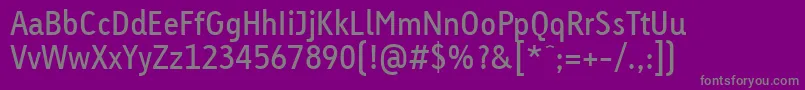 LinotypeTetriaRegularTab Font – Gray Fonts on Purple Background