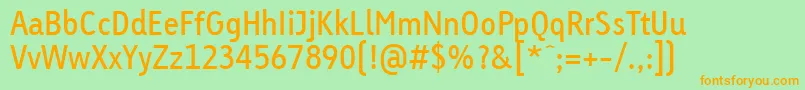 LinotypeTetriaRegularTab Font – Orange Fonts on Green Background