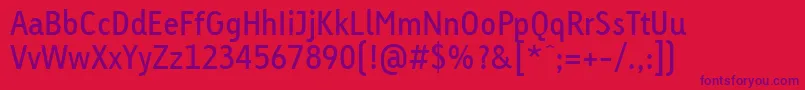 Шрифт LinotypeTetriaRegularTab – фиолетовые шрифты на красном фоне