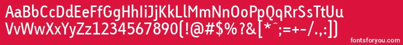 LinotypeTetriaRegularTab Font – White Fonts on Red Background