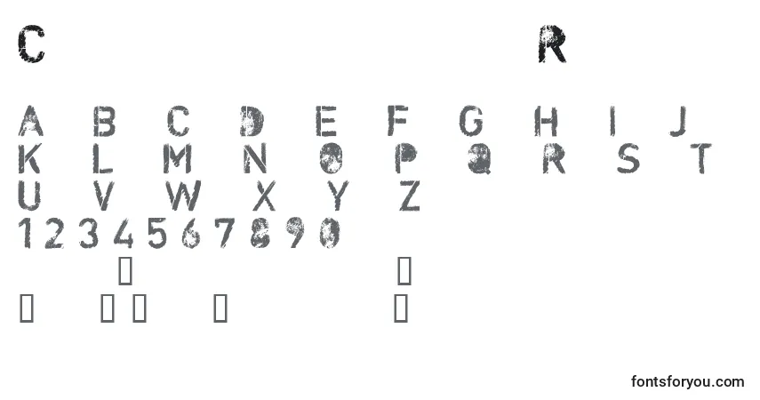 A fonte CfnuclearwarRegular – alfabeto, números, caracteres especiais