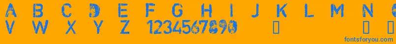 CfnuclearwarRegular Font – Blue Fonts on Orange Background