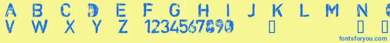 CfnuclearwarRegular Font – Blue Fonts on Yellow Background