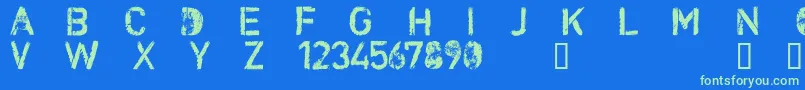 CfnuclearwarRegular Font – Green Fonts on Blue Background