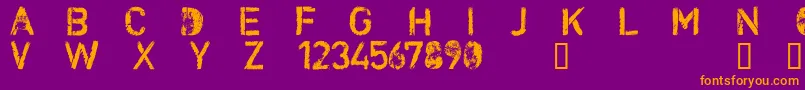 CfnuclearwarRegular Font – Orange Fonts on Purple Background