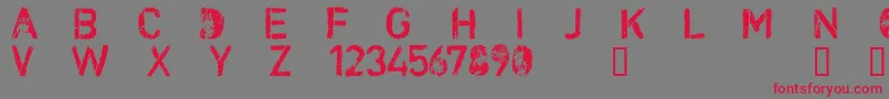 CfnuclearwarRegular-Schriftart – Rote Schriften auf grauem Hintergrund